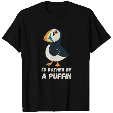 Discover Id Rather Be Puffin Lover Iceland Animal Seabird Lover T-Shirts