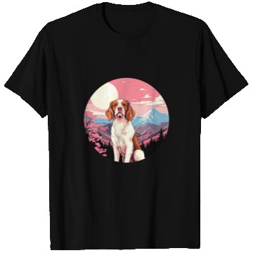 Discover Brittany Spaniel Mount Fuji Funny Dog Japan T-Shirts