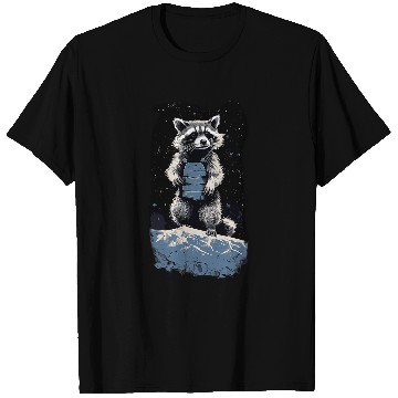 Discover Raccoon Pet Pastel Raccoon Exploring Distant Moons Space Trash Panda T-Shirts