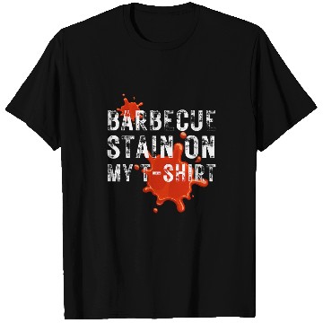 Discover Barbecue Stain On My Tee Chef BBQ Party Costume Funny Retro T-Shirts
