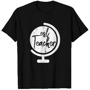 Discover ESL Teacher Globe Back to Campus Teacher Student English T-Shirts