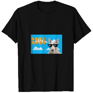 Discover 8Bit Game Over Bull Terrier T-Shirts