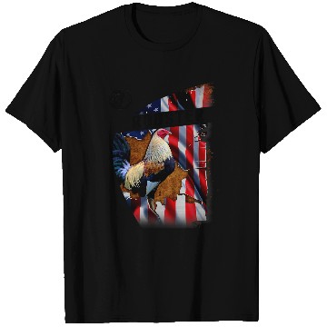 Discover Chicken Lover Rooster   US Flag Cock Fight 2 T-Shirts