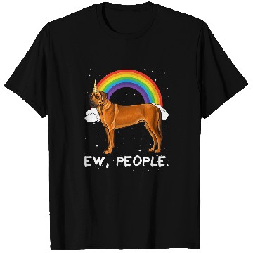 Discover Rainbow Rhodesian Ridgeback Ew People Unicorns Dog T-Shirts