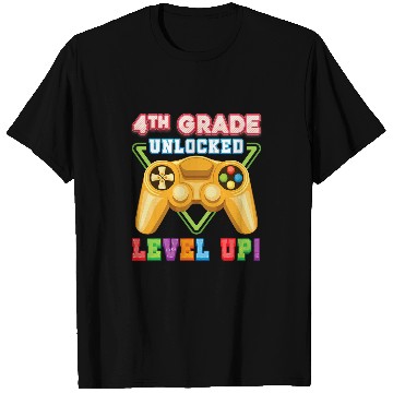 Discover 4th grade unlocked level up fourth gamer kid student teacher T-Shirts