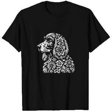 Discover Floral Boykin Spaniel Dog With Flowers Graphic Design T-Shirts