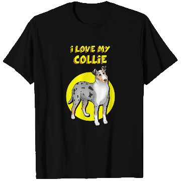 Discover I Love My Blue Merle White Tan Smooth Collie T-Shirts