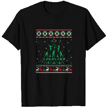 Discover Badminton Christmas Tree Love Team Player Coachs Ugly Sweater T-Shirts