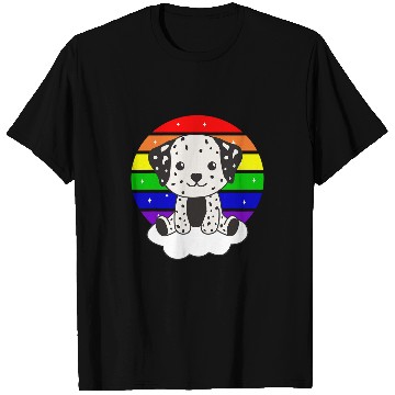 Discover Dalmatian Colorful Rainbow For Kids Cute Dogs T-Shirts