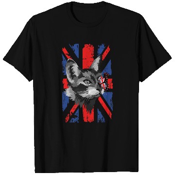 Discover Cat Union Jack Flag With Butterfly For Kids 2British Expats 22 T-Shirts