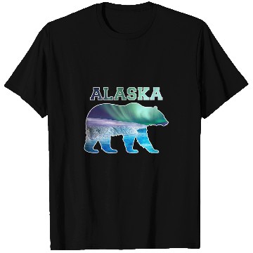 Discover Alaskan Bear Northern Lights Aurora Borealis Nature Sky 1 T-Shirts