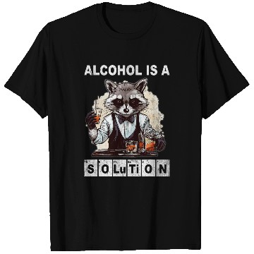 Discover Chemistry Raccoon drinking Cocktail Periodic Table Vintage T-Shirts