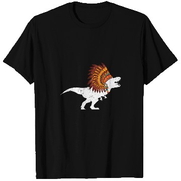 Discover Dinosaur Native American T Rexs Indian For Men Boys T-Shirts