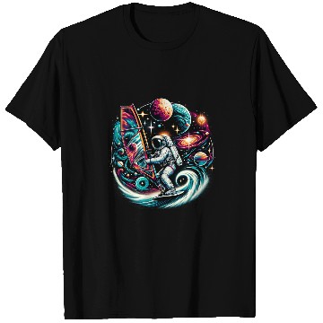 Discover Cool Galaxy Windsurfer Astronaut on Windsurfing T-Shirts