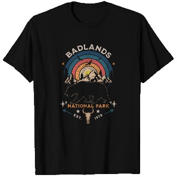 Discover Badlands National Park South Dakota Camping Hiking Vintage T-Shirts