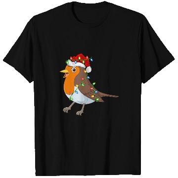 Discover Robin Bird Lover xmass Santa Hat Robin Christmas T-Shirts