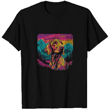 Discover Colorful German Shorthaired Pointer 80s Retro Style T-Shirts