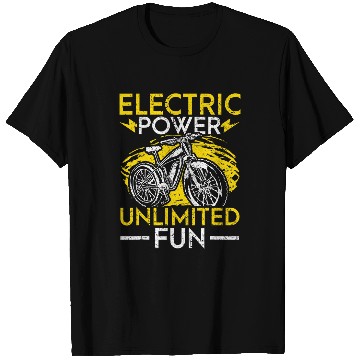 Discover Electric Power Unlimited Fun EBike Cycling T-Shirts