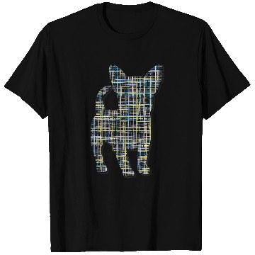 Discover Chihuahua Dog Silhouette Abstract Grid Pattern T-Shirts