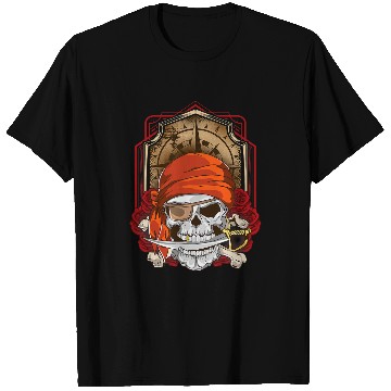 Discover Jolly Roger Flag Skull and Crossbones Pirate T-Shirts