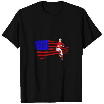 Discover Baseball Pitcher American Flag USA Flag Baseball T-Shirts