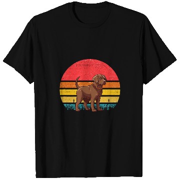 Discover Chocolate Labrador Sunset Retro Dog vintages Design Mom Dad T-Shirts