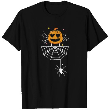 Discover Pumpkin Dancing On Spider Web Halloween Arachnid Expert T-Shirts