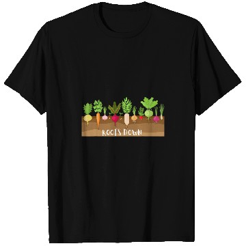 Discover Root Vegetable Gardening Ladies Green Thumb Roots Down T-Shirts
