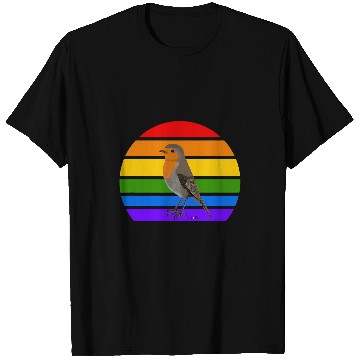 Discover Robin Bird Art Rainbow Birdlover Birdwatcher Animal T-Shirts