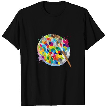 Discover Geometric colours artist palette with brush T-Shirts