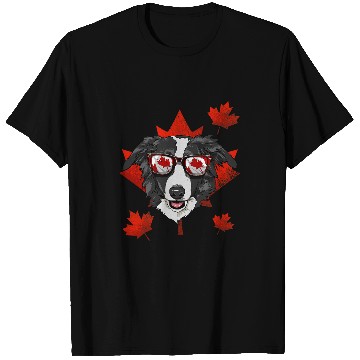 Discover Canadian Border Collie Maple Tree Leaf Canada Flag Dog Lover T-Shirts