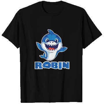 Discover Lacrosse Gift Kids Robin Boys Name Shark Gift T-Shirts
