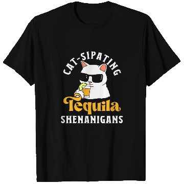 Discover Funny Tequila Drinking Cat Lover Salt Lime Bartender Drink 28 T-Shirts