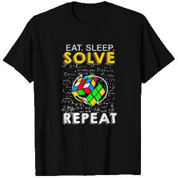 Discover Eat Sleep Solve Repeat Math Speed Cubing Genie Cube 27 T-Shirts