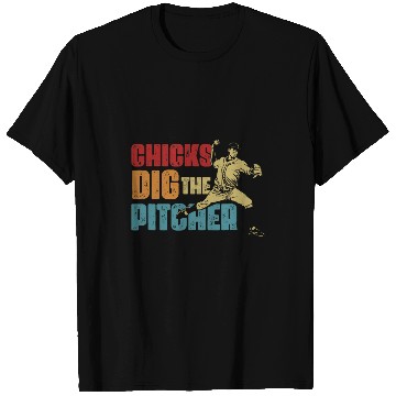 Discover Baseball Pitcher Funny Chick Dig The Pitcher Softball Player T-Shirts