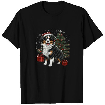 Discover Australian Shepherd Santa Christmas Australian Shepherd T-Shirts