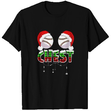 Discover Chest Baseball Softball Chestnuts Couples Funny Christmas T-Shirts