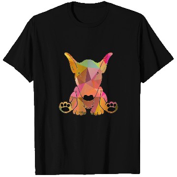 Discover English Bull Terrier Dog with Geometric Pattern T-Shirts