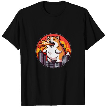 Discover Corgizilla Destroys Tokyo Corgi and Kaiju Fans T-Shirts