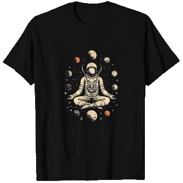Discover Astronaut Yoga Pose Planet Space Meditation Spaceman T-Shirts