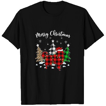 Discover Leopard buffalo plaids Matching Rough Collie Christmas Pajama T-Shirts
