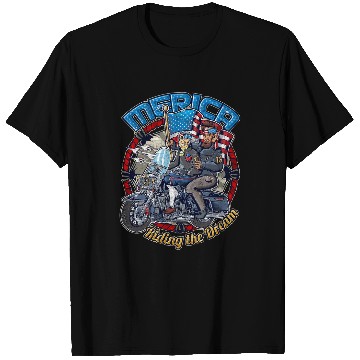 Discover George Washington Abraham Lincoln Patriotic Biker Motorcycle T-Shirts