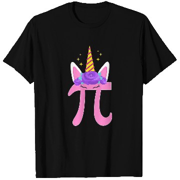 Discover Womens Cute Unicorns Face Pi Day Math Geek T-Shirts