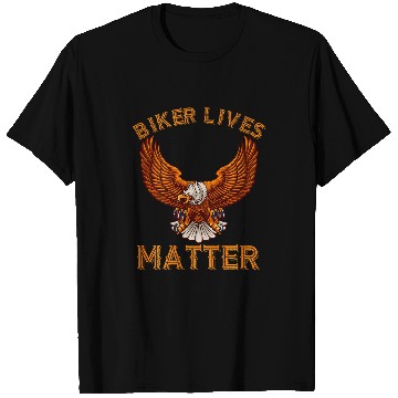 Discover Biker Lives Matter Funny Bikers Distressed Bald Eagle T-Shirts