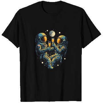 Discover Astronauts Drinking Beer in Space Funny Space Man Outerspace T-Shirts