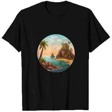 Discover Lacrosse Gift Lost Tropical Beach T-Shirts
