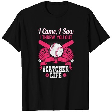 Discover Catcher Life Softball Team Sport Player Infielder Backstop T-Shirts