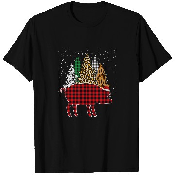 Discover red buffalo plaids pig tree leopard animal christmas pajamas T-Shirts