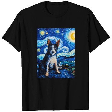 Discover Blue Heeler Dog Starry Night Vincent van Gogh Australian T-Shirts