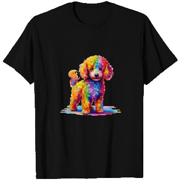 Discover Colorful Cute Funny Rainbow Dog Poodle T-Shirts